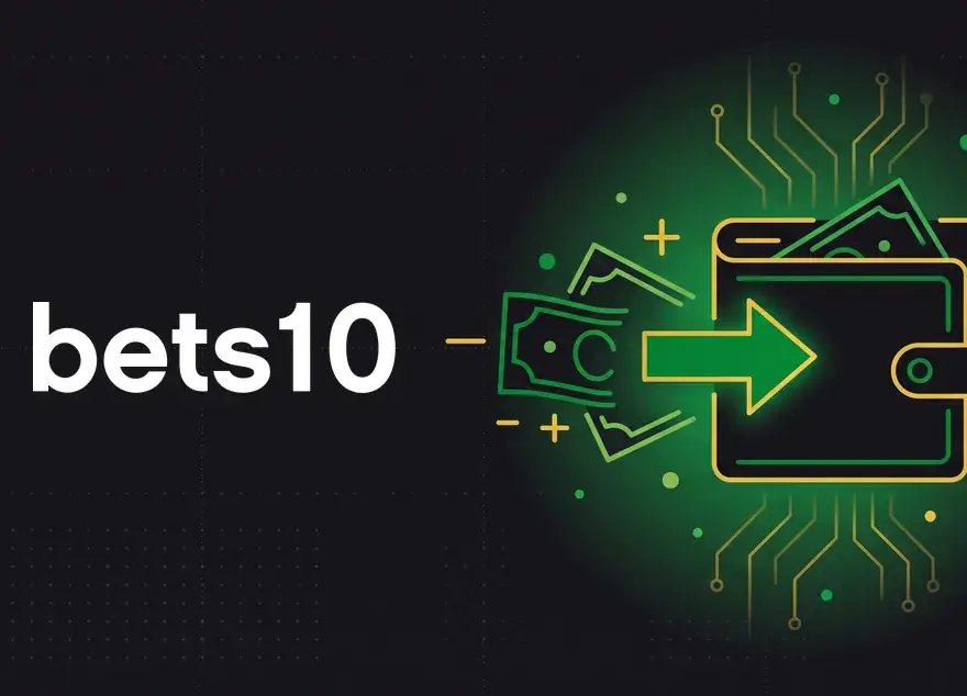 Bets10 para yatırma için cüzdana giren banknotlar ve içeri yönlü ok temalı görsel